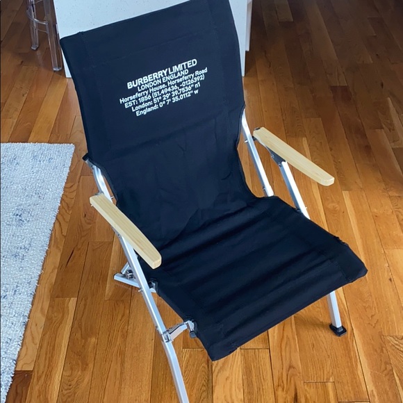 Burberry Black Folding Canvas Camp Chair